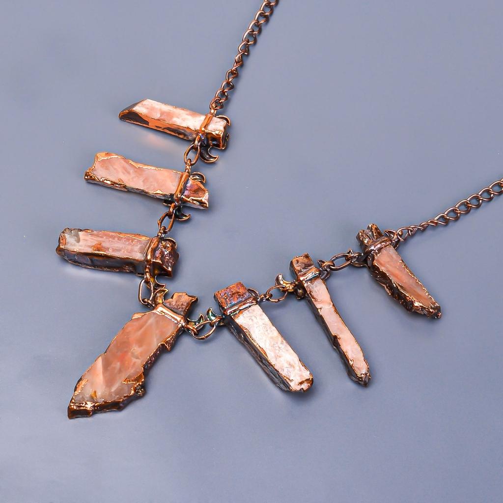 Изысканная цепочка из солнечного камня, подарок лучшему другу, крючок, новое колье, ювелирное изделие, медь V-17