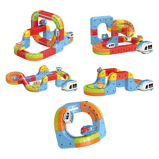 8/18/26/32/38 шт./набор Магнитный набор железнодорожных путей для поезда Сделай сам Гоночный автомобиль Кубический рельс Мальчики Девочки Не поддающийся гравитации Строительный набор Малыши