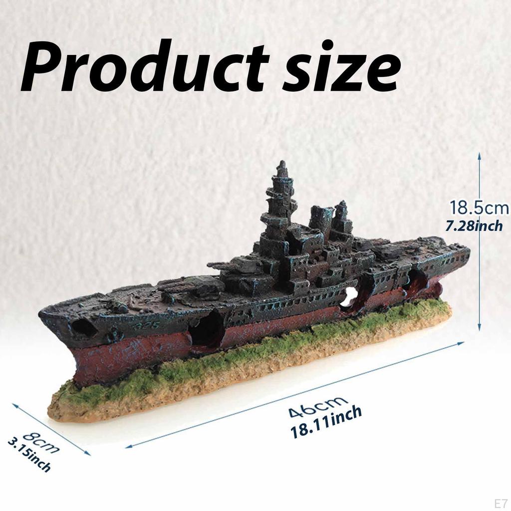 Aquarium Shipwreck Decoration Fish Tank Ornament Background Favors Micro Landscape Home Resin
