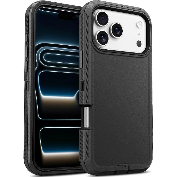 Neutral OTT solid color three-proof phone case suitable for iPhone 17 Pro Max, anti-drop protective cover for Apple 16E