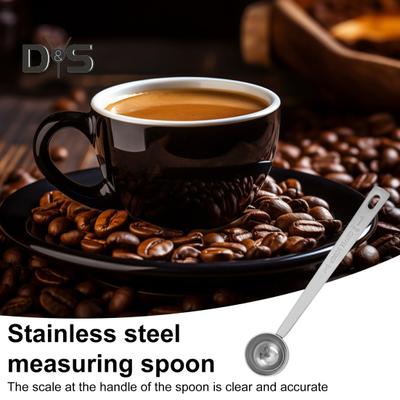 Мерная ложка из нержавеющей стали с длинной ручкой, кофейная ложка, столовая ложка 5 мл, 10 мл, 15 мл, 20 мл, 30 мл, кухонный прибор для измерения количества молотого кофе