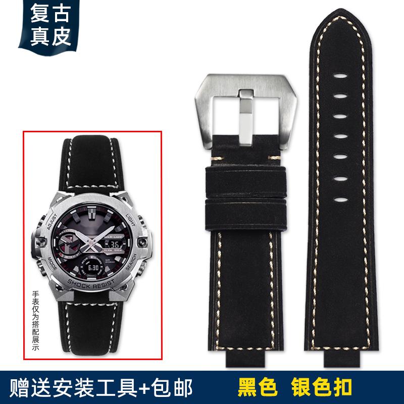 Запасной кожаный ремешок для Casio G-SHOCK GST-B400/GST-B200 Мужской 24*14мм 24*16мм Натуральная Коровья Кожа Ремешок для Часов, Повседневный Наручный Ремешок