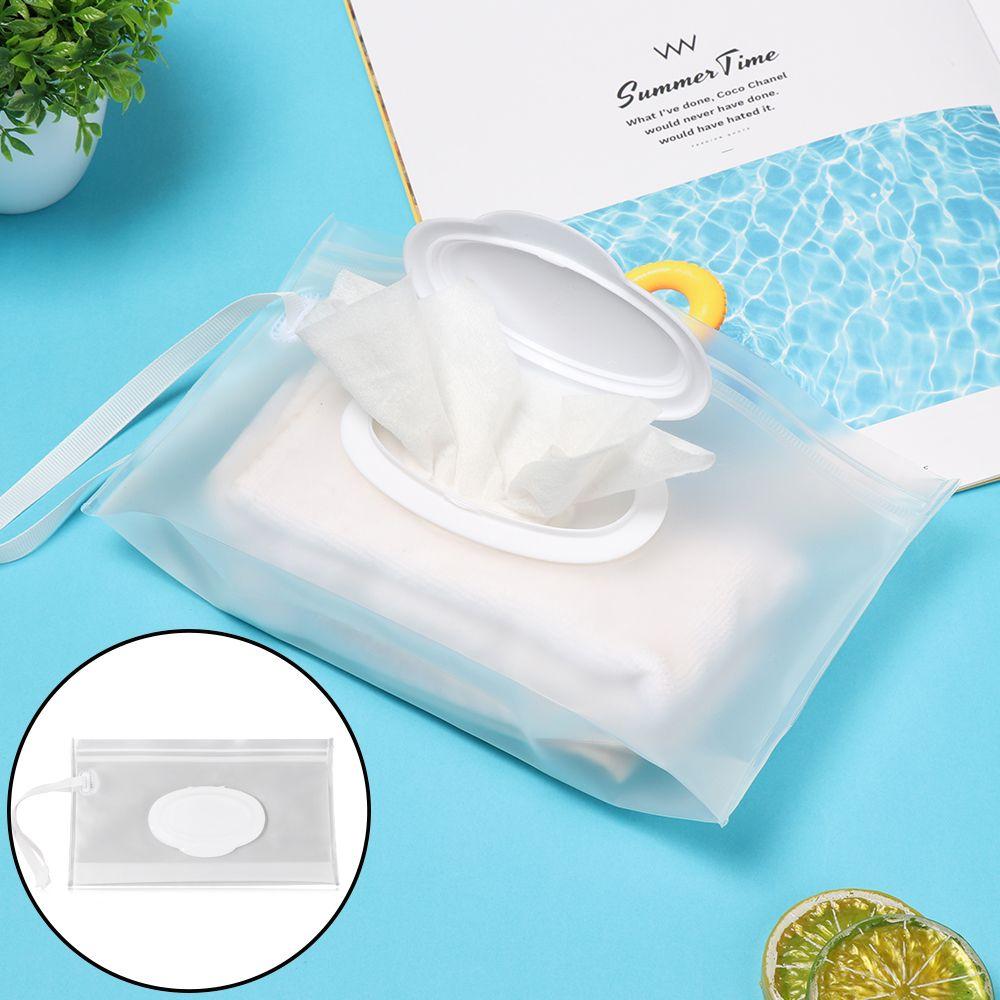 Easy-carry Snap Strap Cleaning Wet Wipes Bag Mask Case Cosmetic Container Napkin Storage Pouch