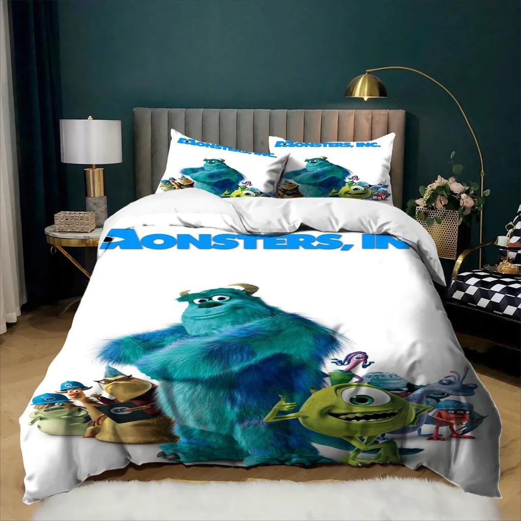 Exquisite Cartoon M-Monsters U-University Duvet Cover Pillowcase Bedding Set 2/3piece set Kids Boy Girl Single/Double/Queen Size