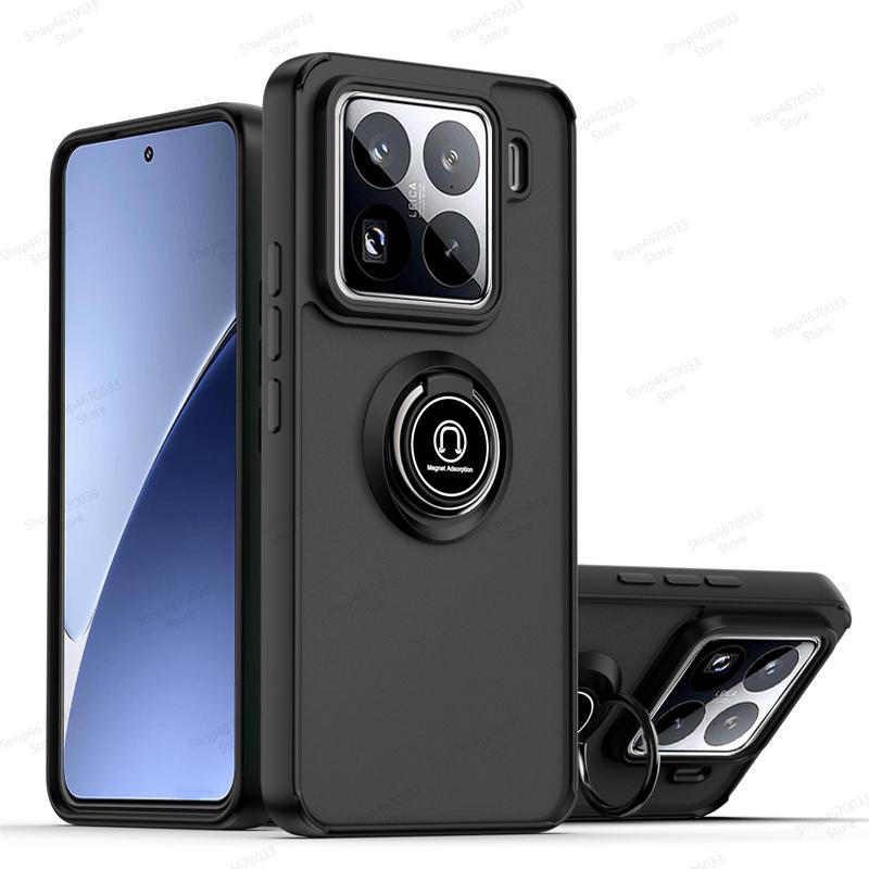 Магнитный матовый чехол для телефона для Xiaomi 15 14T 14 13T 13 12T Pro 14 13 Ultra Противоударный чехол с кольцом-держателем для Xiaomi 13 12 11 Lite