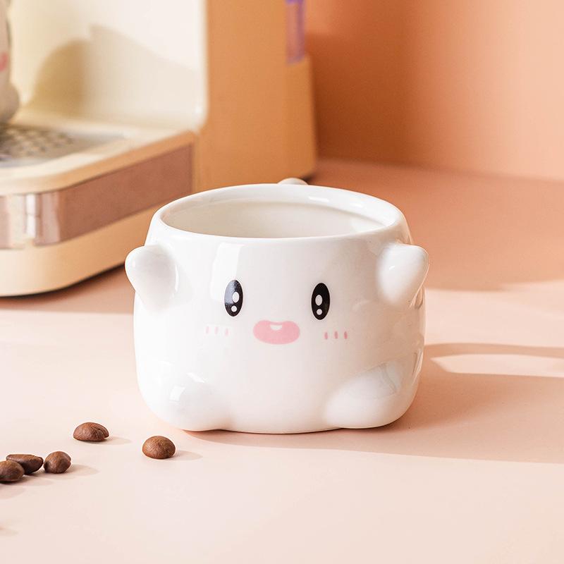 Cute Expression Ceramic Mug Cartoon Coffee Milk Tea Water Cup Couple Breakfast Cup Household Drinkware