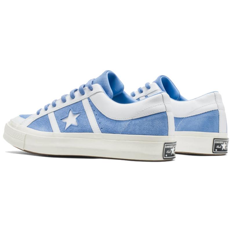 Converse Одна звезда Простые и универсальные Дышащие и легкие Низкие парусиновые Унисекс Синие