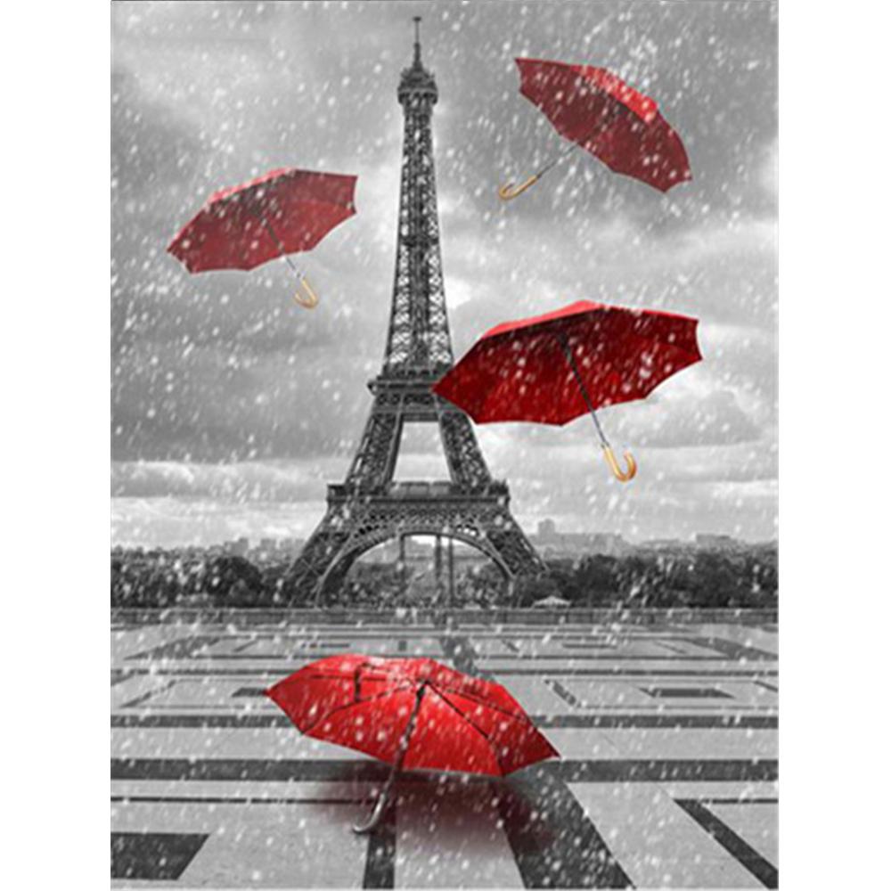 5D Алмазная вышивка с полной дрелью, вышивка крестиком, уличная алмазная живопись, пейзажная мозаика, Эйфелева башня, ремесленный домашний декор