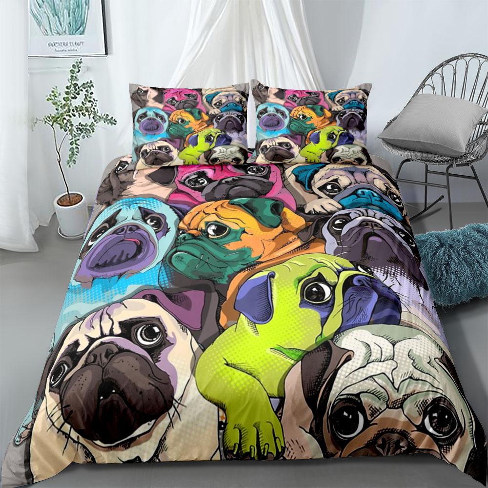 Graffiti Dogs  Duvet Cover Set UK Single Double Queen US Twin Full King Size Pkm Bed Linen Set