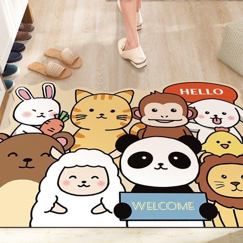 Мультяшный Может Любить Домашний Дверной Коврик Дверной Грязный Противоскользящий Коврик В Дверь Прихожая Можно Резать Ковер