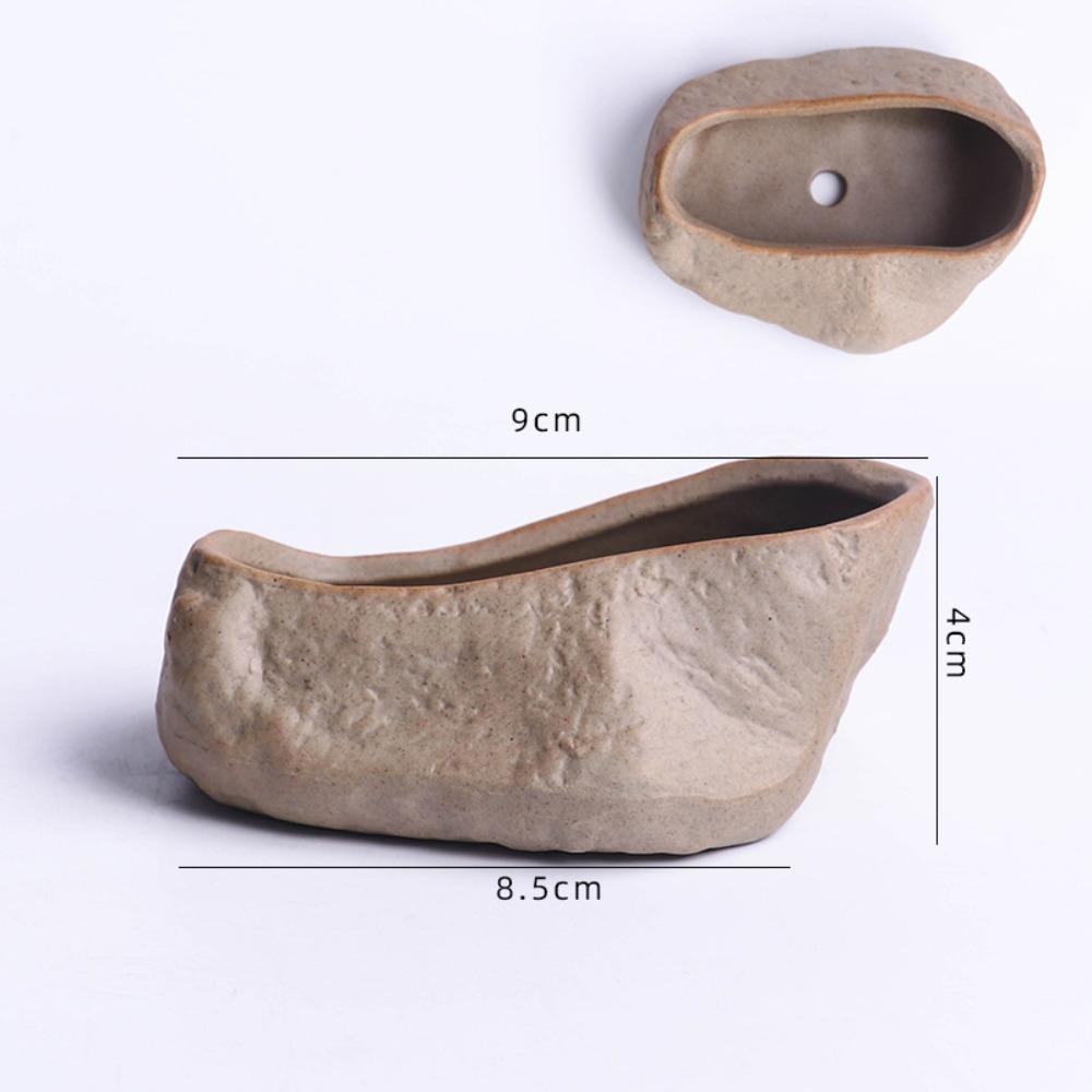 Stone Shape Succulent Plant Pots Wear Resistant Bonsai Potted Flowerpot  Home Decoration