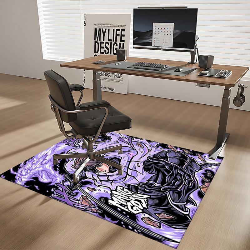 1pc Manga God Chair Mat: Anime Cartoon Design, Non-Slip Carpet for Office Chairs, Suitable for Home Decor, Living Room, Bedroom, Game Room - Perfect G