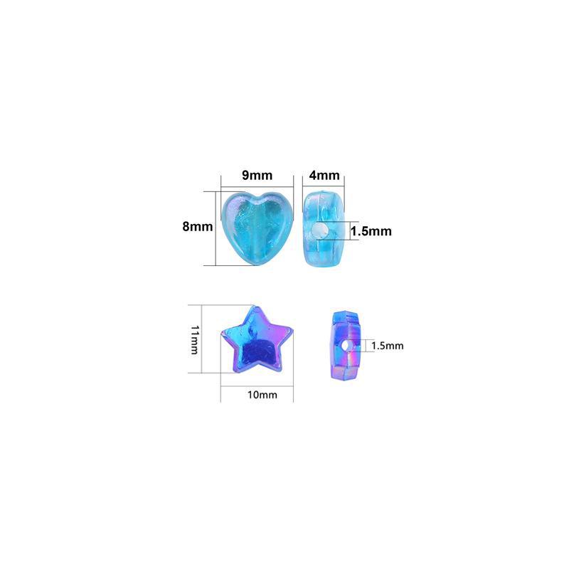 Прозрачные бусины AB Star & Heart ручной работы: Аксессуары для DIY