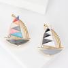 Enamel Drip Oil Sailboat Brooch New Luxury and High-end Pin Accessory Versatile and Cute Chest Flower Accessory