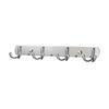 Wall Mounted Hanger Stainless Steel Double Hook Organizer 4 Duals Hooks For Coats Bags Kitchen Bathroom Bedroom