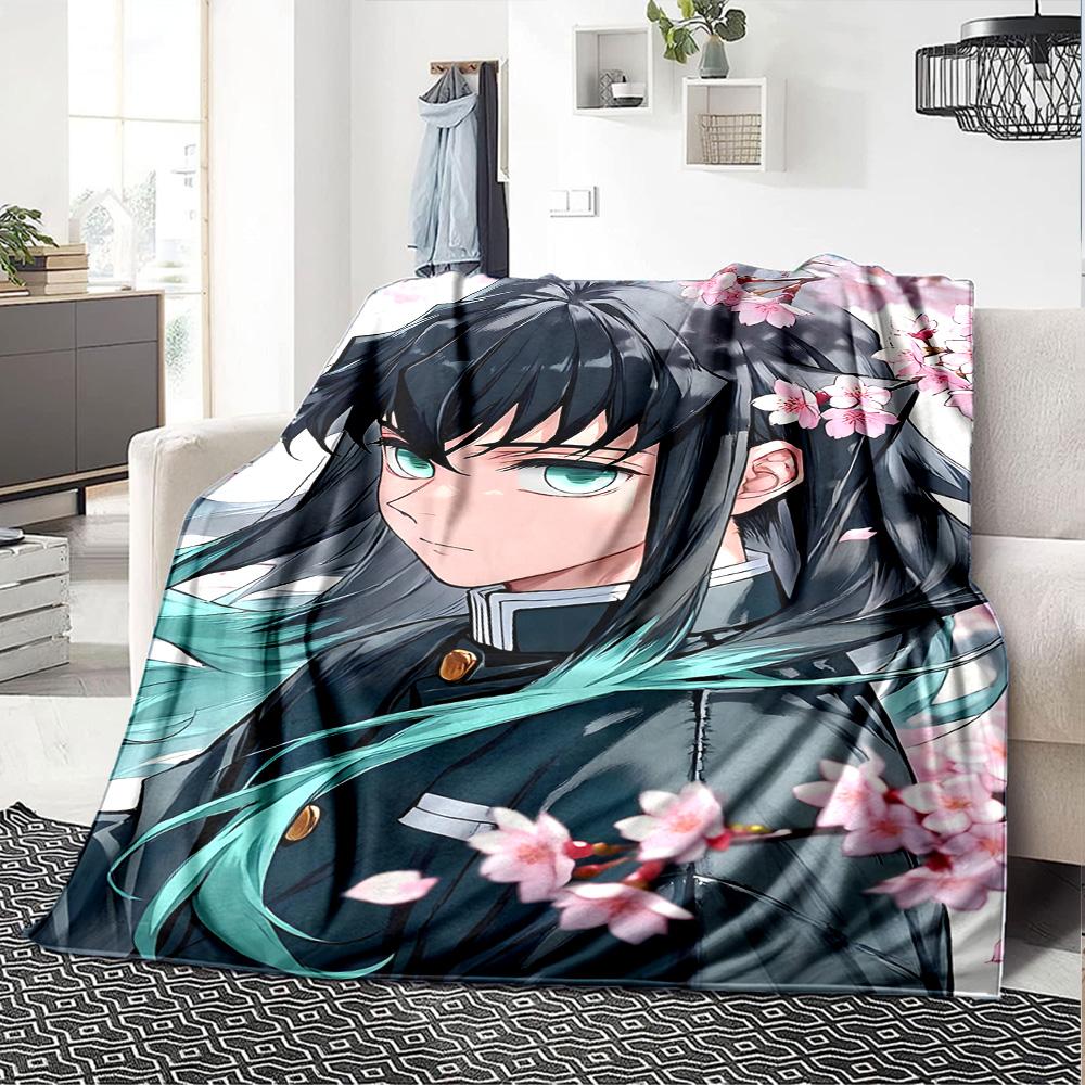 1pc Tokitou Muichirou Blanket, Gift, for Men and Women, Soft Blanket, Good for Sofa Bed Couch Travel, Lightweight Flannel Blanket