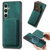 For Samsung Galaxy S25+ Case Compatible with MagSafe Leather Back Cover with Detachable Card Holder