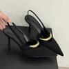 Fashion Elegant Women High Heels Sandals Designer Pointed Toe Heeled Shoes New 2025 Summer Sexy Pumps Fashion Slingback Chaussure Femme