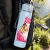 1PC Pink Hat Fashion Girl 750ml Color Plastic Sports Water Bottle Leakproof Flip Straw Lid Suitable for Sports Office Home Use