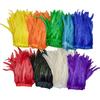 10-12inch Premium Rooster Tail Feathers Trim Dress Decor Carnival Costume Accessories 1Yard Orange Bulk Cock Feather Supplies