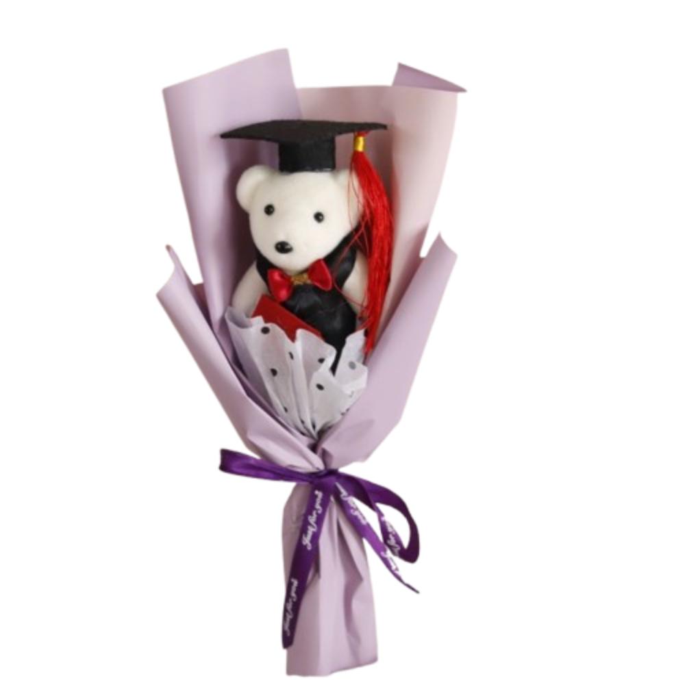 Cartoon Graduation Bear Plush Toy Stuffed Simulated Bear Doll Bouquet  Girlfriends