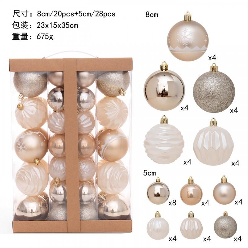 Christmas Tree Ornaments Set Decorative Hanging Balls Party Gift Box Modern Minimalist Plastic Holiday Decor