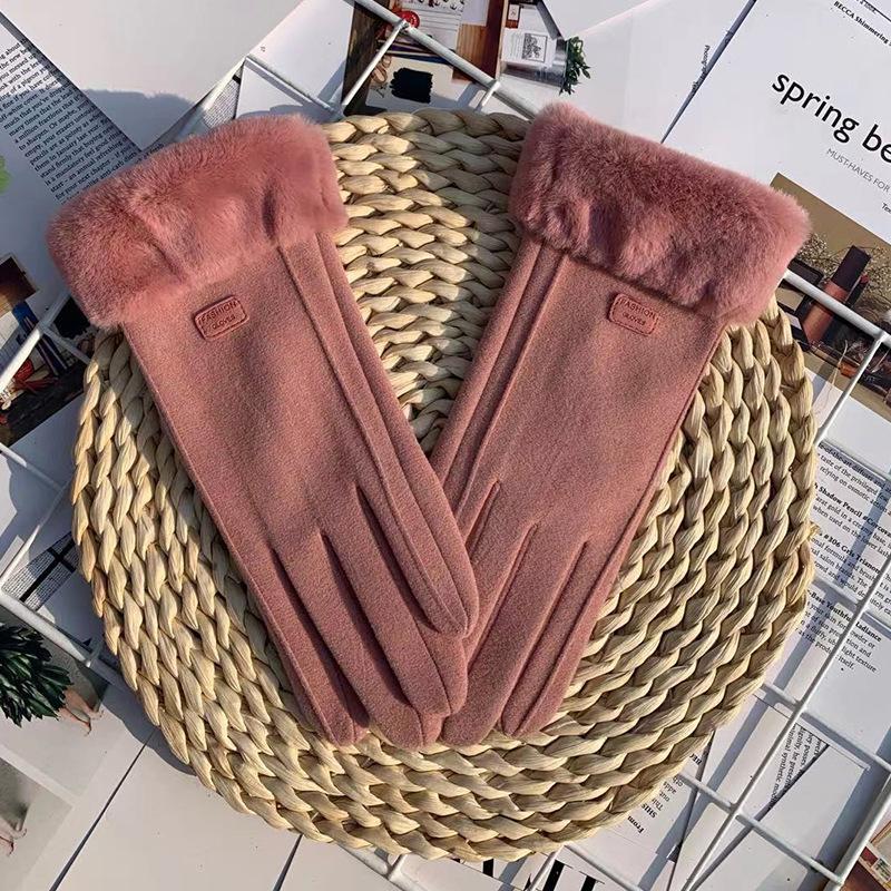 Женские немецкие бархатные термоперчатки, осенние перчатки для путешествий на открытом воздухе в холодную погоду, симпатичные женские перчатки