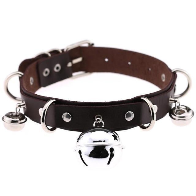 Pleather Cat Bell Collar Kitten Play Leather Collars & Leashes