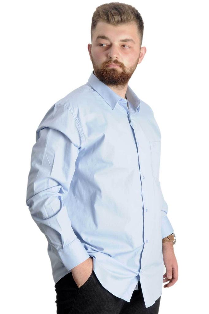 Men's Plus Size Plus Size Shirt Mode Xl Plus Size Men's Classic Pocket Shirt Lycra 20350 Blue