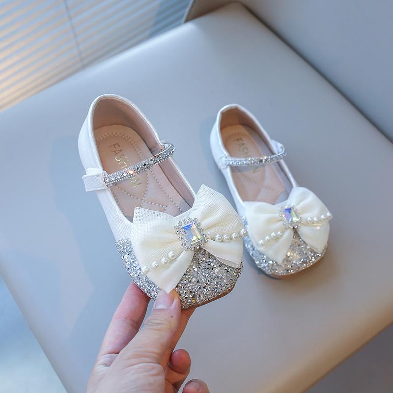 Spring Autumn Girls Shoes Sparkly Wedding Shoes for Girl Glitter Baby Dance Performance Shoes Princess Kids Mary Janes H09111
