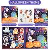 Magnetic Jigsaw Puzzles Portable Book Christmas/Halloween Sticker Book Montessori DIY Creative Holiday Themed Party Gift for Kid