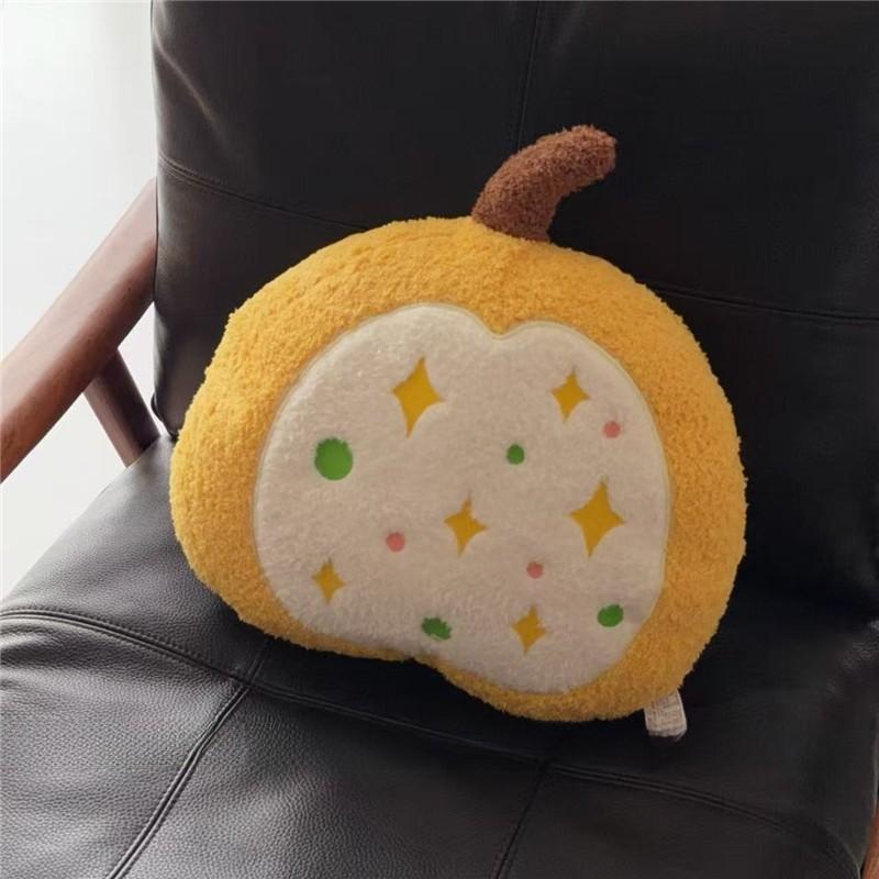 Soft Pumpkin Cartoon Plush For Sofa Bed Office Car Lumbar Cushion And Rest