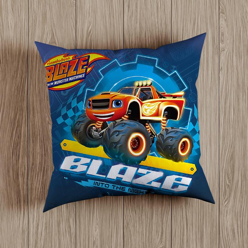 Наволочка Blaze Monster Machines Blaze Cars с героями мультфильмов для детей, русская дробилка, грузовик, транспортные средства, украшения для спальни, наволочки 45 см