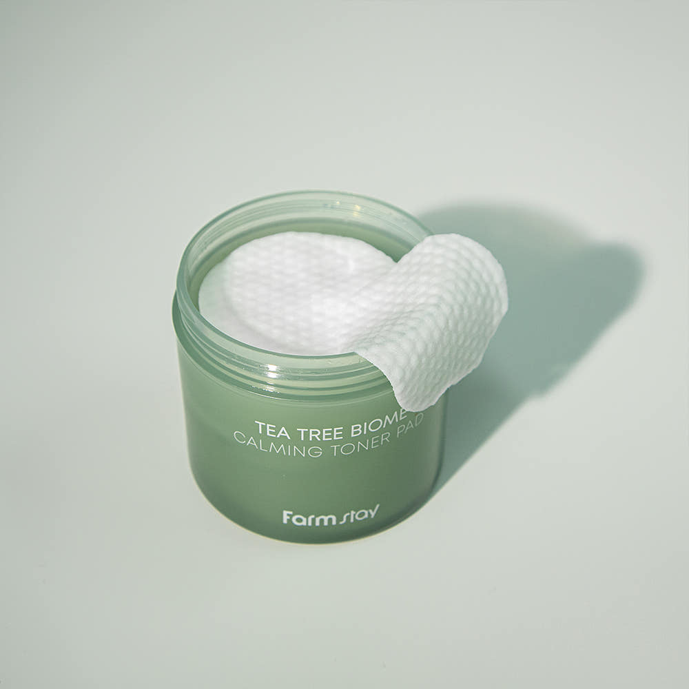 Farmstay Tea Tree Biome Calming Toner Pad 70 Pads 140ml Tea Tree PHA Centella Hyaluronic Acid Soothing Toner Pads