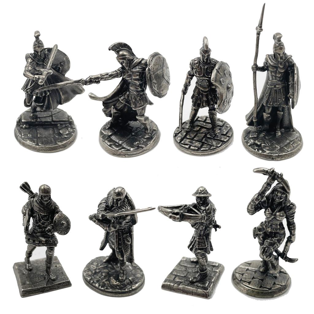 1pcs Ancient Spartan Rome Soliders Figurines Miniatures Vintage Metal Soldiers Statue Desktop Ornament Gift
