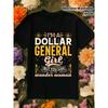 Женская смешная футболка со слоганом "Dollar General" Всесезонный удобный крой для повседневной одежды и рождественских подарков (Черный с Белыми и Золотыми Буквами
