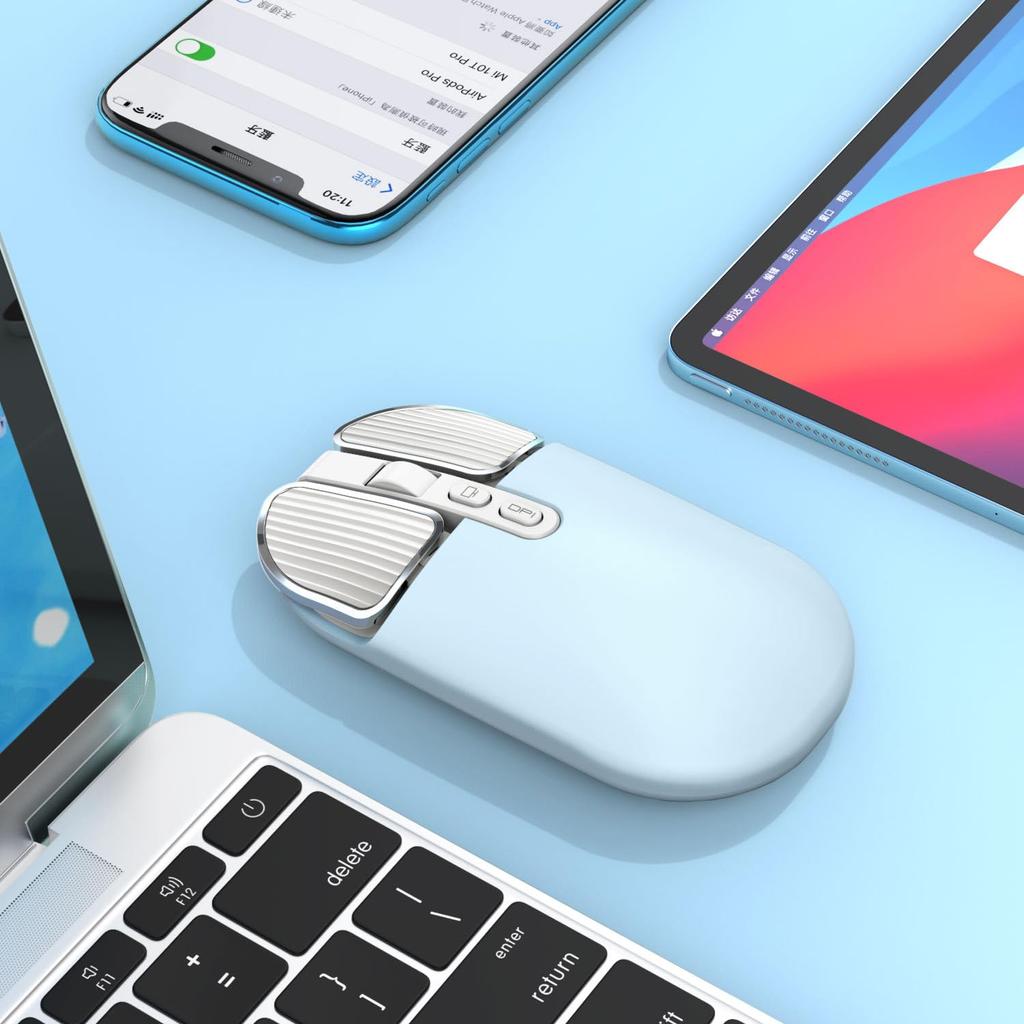 M203 USB Wireless Bluetooth Mouse Ultra Thin Quiet Rechargeable Wireless Compact Lightweight Bluetooth Compatible with Surface Tablet 5.1 iPhone/iPad