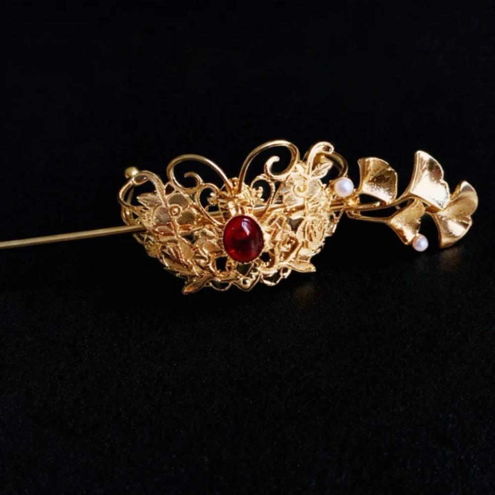 Цветная глазурь Хвост Пучок Держатель для волос Головной убор Палочка для волос Уникальная китайская прическа Ханфу Корона для волос Вечеринка