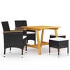 Day and Night - Day and Night 5-Piece Garden Dining Set Black