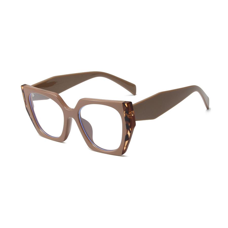 Ретро Полигональная Оправа Солнцезащитных Очков Кошачий Глаз Женская Модная Двухцветная Прозрачная Оправа для Очков Мужская Оптическая Оправа