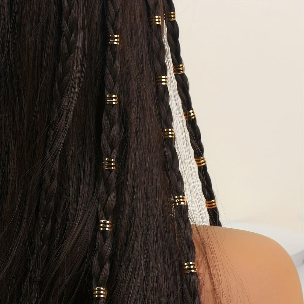 40pcs Dread Locks Hollow Out Hair Ring Hair Braiding Hair Braid Tubes Dreadlocks Beads Decor