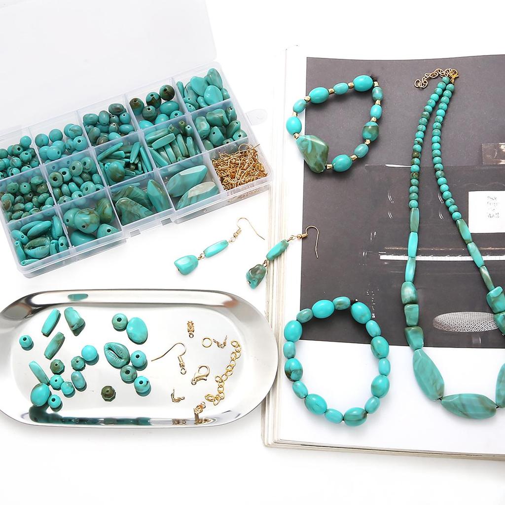 1 компл./пакет имитация бирюзы DIY браслет ожерелье серьги аксессуары материалы набор инструментов