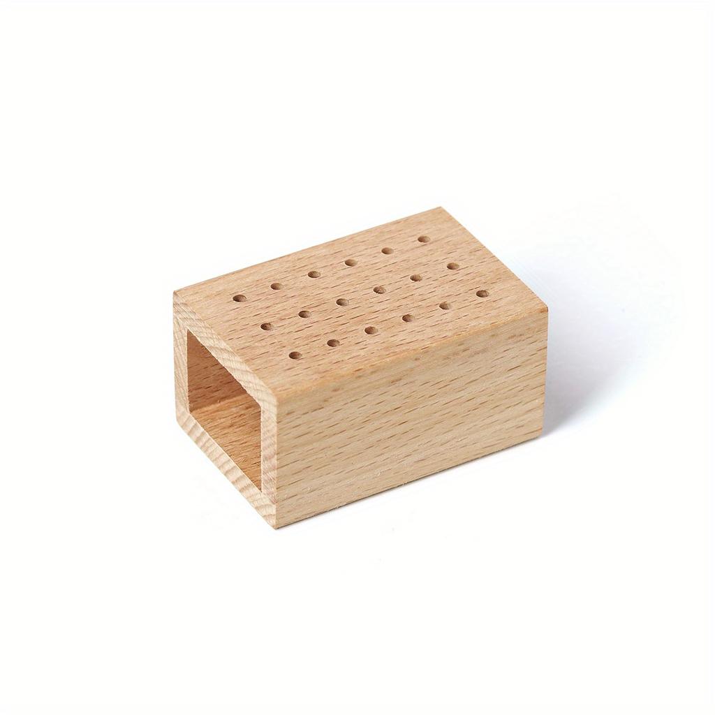 1pc Premium Wooden Nail Drill Bit Holder 18-Hole Organizer for Manicure & Pedicure Tools Durable Wood Storage Box for Nail Art Supplies