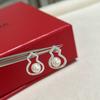 New Vintage 100% Pure 925 Sterling Silver Earrings Pave Aaa Zircconia Pearl Gourd Shape Ear Stud For Women Luxury Fine Jewelry