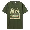Старая Винтажная 1974 День Рождения Мужчины Женщины Футболка Жена Муж Подарки на День Рождения Надписи Цитата Графическая Одежда Футболка Оверсайз
