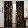 Clock Watch Gear Machine Gold Luxury Window Curtains In Kids Bedroom Living Room Hall Treatments Kitchen Decor Drapes Blinds