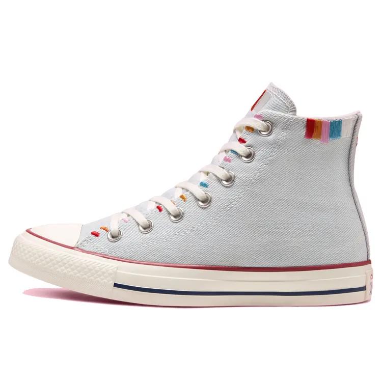 Converse Womens All Star High 'Friendship Bracelet' (women's sizes) Blue Tint / Multi-Color / Egret Canvas Shoes 567991C