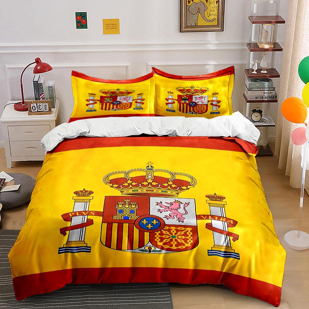 Spanish Flag Bedding Set Bedding Duvet Cover Set Duvet Cover Pillowcases (1 * Duvet Cover 2 * Pillowcases, without duvet insert)