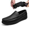 Модные мужские повседневные туфли из натуральной кожи с полыми отверстиями, деловые мокасины для мужчин, удобные мокасины для ходьбы и вождения, мужские туфли San