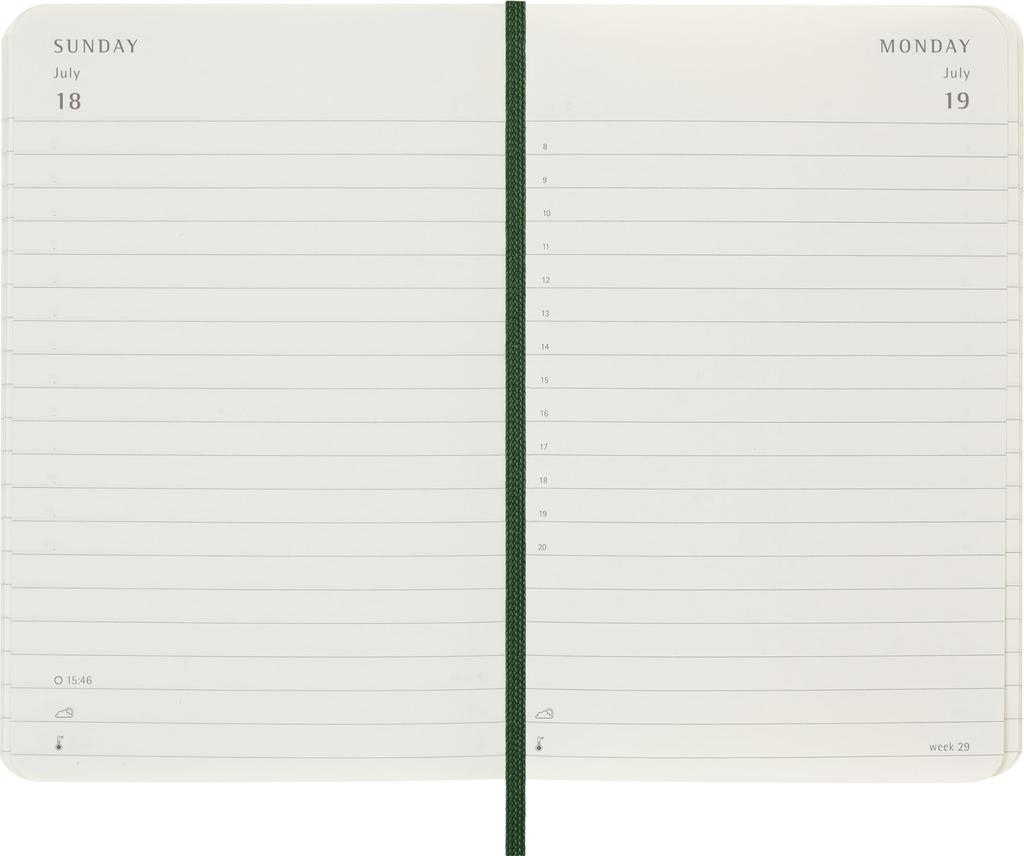 Moleskine 2027 Daily Diary January 12 Months Pocket Size Soft Cover Myrtle Green DSK1512DC2Y27 9cm x 14cm